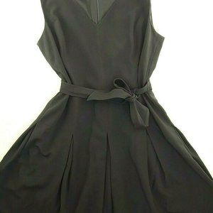 St John Caviar Dress Women’s 14 Black Sleeveless V